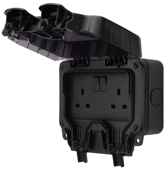 BG WP22/B Weatherproof Nexus Storm IP66 13A 2G Switched Socket - Matt Black