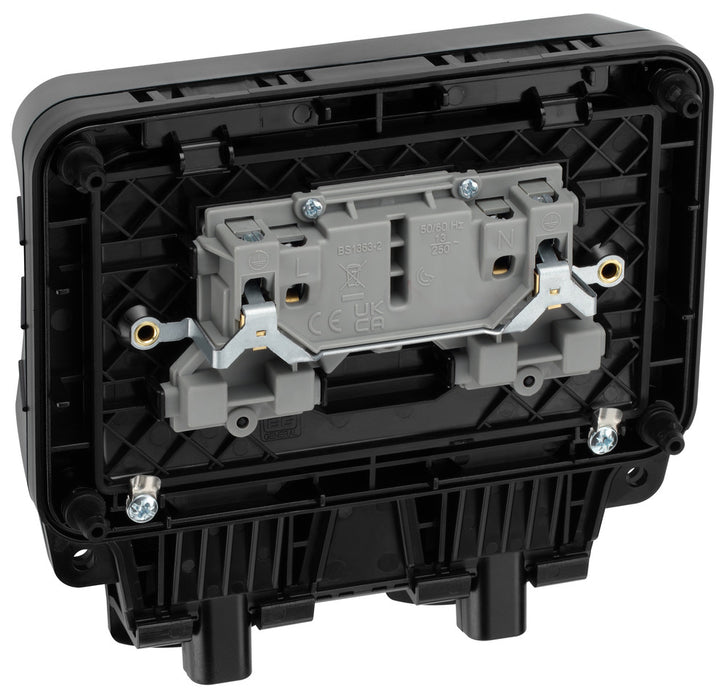 BG WP22/B Weatherproof Nexus Storm IP66 13A 2G Switched Socket - Matt Black