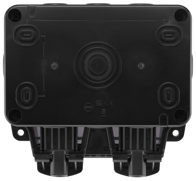 BG WP22/B Weatherproof Nexus Storm IP66 13A 2G Switched Socket - Matt Black