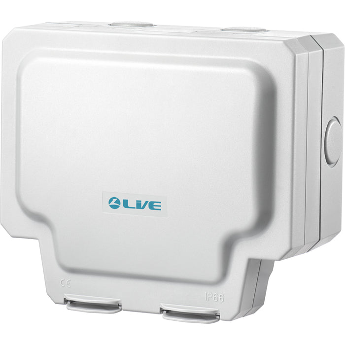 LIVE Electrical WP2G13A-A Weatherproof IP66 13A 2 Gang Switched Socket