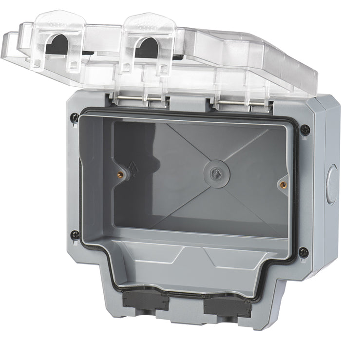 LIVE Electrical WP2G13A-B Weatherproof IP66 13A 2 Gang Empty Enclosure