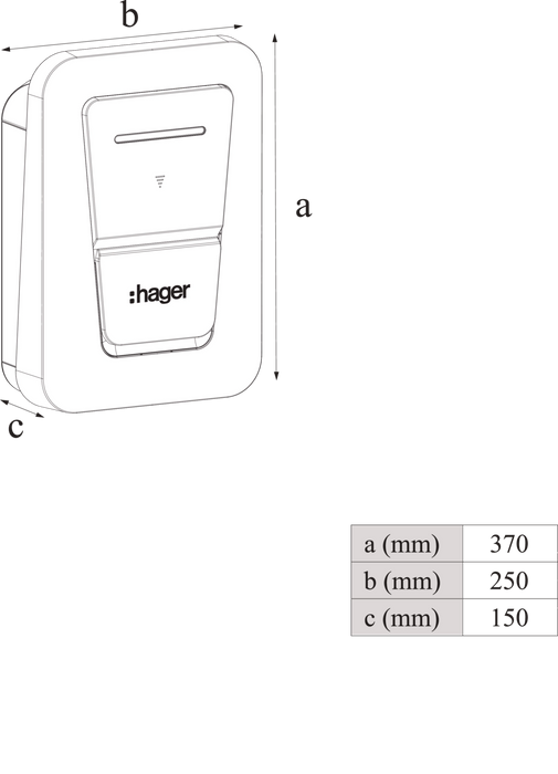 Hager XVU107SCT-MO Witty One 7kW Single Phase EV Charger Type 2 Socket