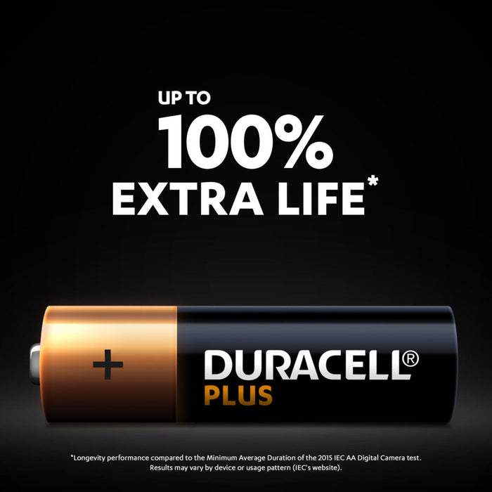 Duracell +100% Plus Power AA LR6 MN1500 Alkaline Batteries | 10 Pack - westbasedirect.com
