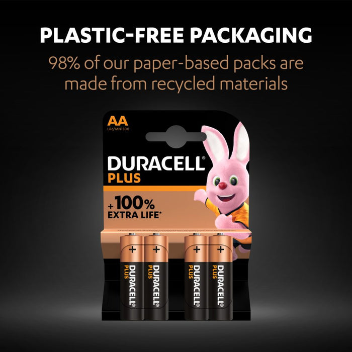 Duracell +100% Plus Power AA LR6 MN1500 Alkaline Batteries | 16 Pack - westbasedirect.com