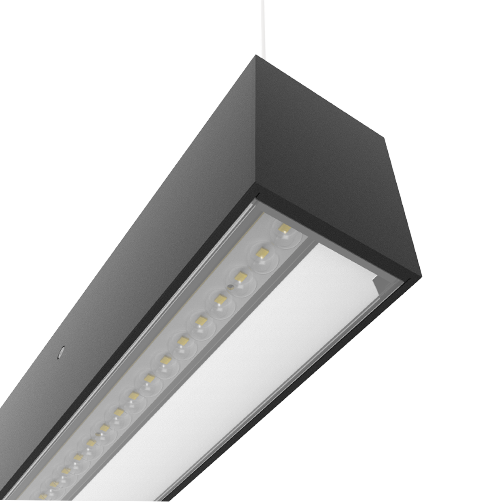 Ansell AVAS4/1/B/DD3 Vasco EVO CCT Multi Wattage 4ft/1200mm Bi-Directional Suspended/Surface Linear DALI Dimmable 3000K/4000K Black - westbasedirect.com