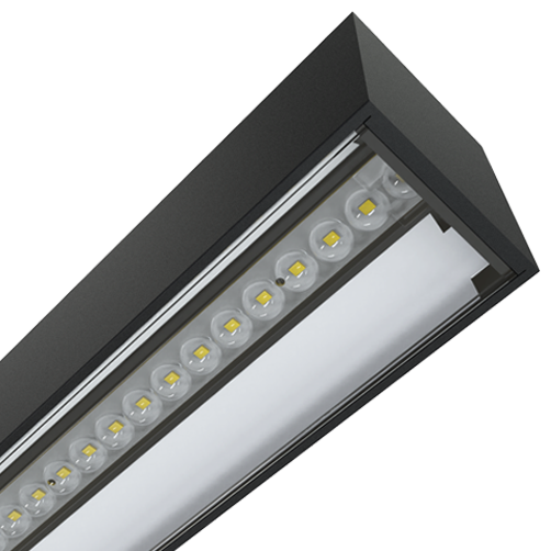 Ansell AVAS4/1/B/DD3 Vasco EVO CCT Multi Wattage 4ft/1200mm Bi-Directional Suspended/Surface Linear DALI Dimmable 3000K/4000K Black - westbasedirect.com