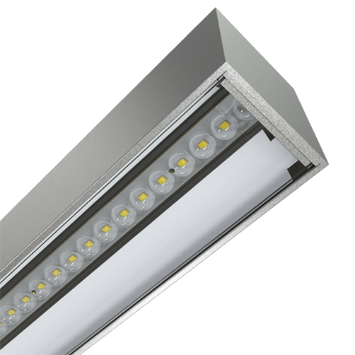 Ansell AVAS4/1/S/DD3 Vasco EVO CCT Multi Wattage 4ft/1200mm Bi-Directional Suspended/Surface Linear DALI Dimmable 3000K/4000K Silver - westbasedirect.com