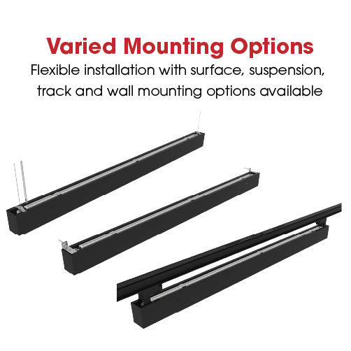 Ansell AVAS5/1/B/DD3 Vasco EVO CCT Multi Wattage 5ft/1500mm Bi-Directional Suspended/Surface Linear DALI Dimmable 3000K/4000K Black - westbasedirect.com