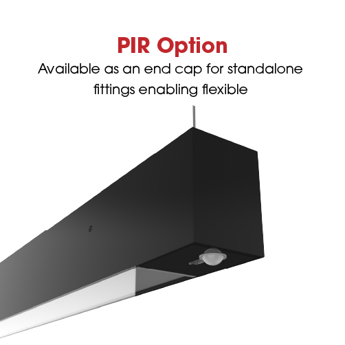 Ansell AVAS4/1/B/DD3 Vasco EVO CCT Multi Wattage 4ft/1200mm Bi-Directional Suspended/Surface Linear DALI Dimmable 3000K/4000K Black - westbasedirect.com