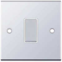 Selectric DSL307 5M 1 Gang 10AX Intermediate Switch - Polished Chrome, White Insert