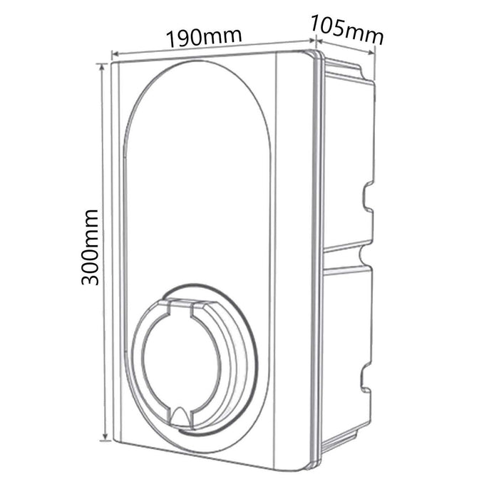 EVEC VEC02 Wall Mounted Smart EV Charger 22kW Three Phase Untethered Universal Socket Type 1 & Type 2 - westbasedirect.com