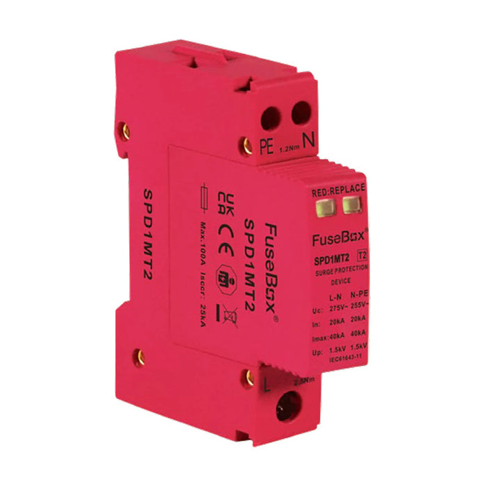Fusebox SPD1MT2 Single Module Direct To Busbar Type 2 Surge Protection Device - westbasedirect.com