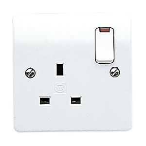 MK Logic Plus K2657WHI 13A 1 Gang DP Switch Socket with Neons & Dual ...
