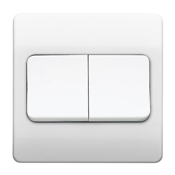 Buy MK Logic Plus K4782WHI 10A 2 Gang 2 Way Wide Rocker Switch | White ...