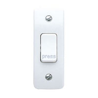 MK Logic Plus K4848PWHI White Moulded 10A 1 Gang SP Architrave Push Switch with 