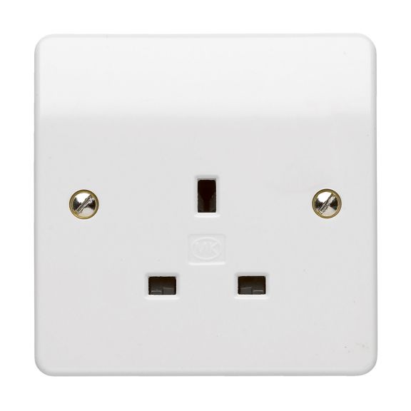 MK Logic Plus K780WHI White Moulded 13A 1G Unswitched Socket Outlet