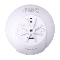 HiSPEC HSSA/HE/FF Mains Power INTERCONNECTABLE Fast Fix Heat Detector + 9v Backup Battery