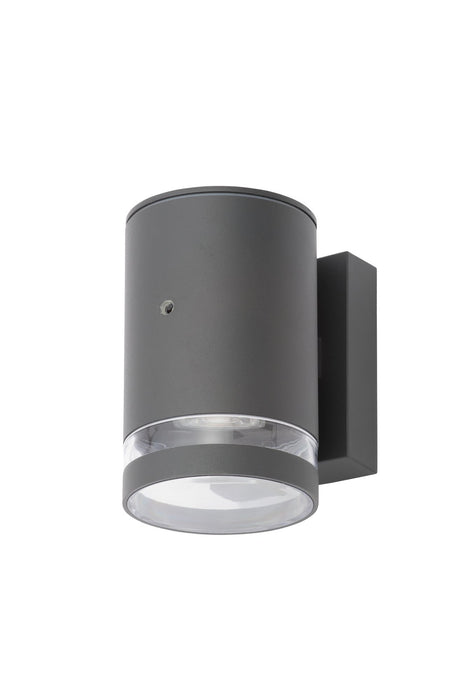 Forum Zink ZN-34043-ANTH Lens GU10 IP44 Die-Cast Aluminium Down Wall Light with Photocell Anthracite