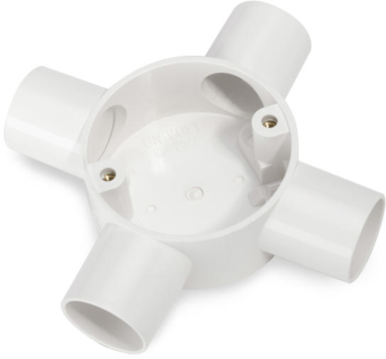 Univolt CB-25/4-WH 25mm 4 Way Intersection Junction Box White ...