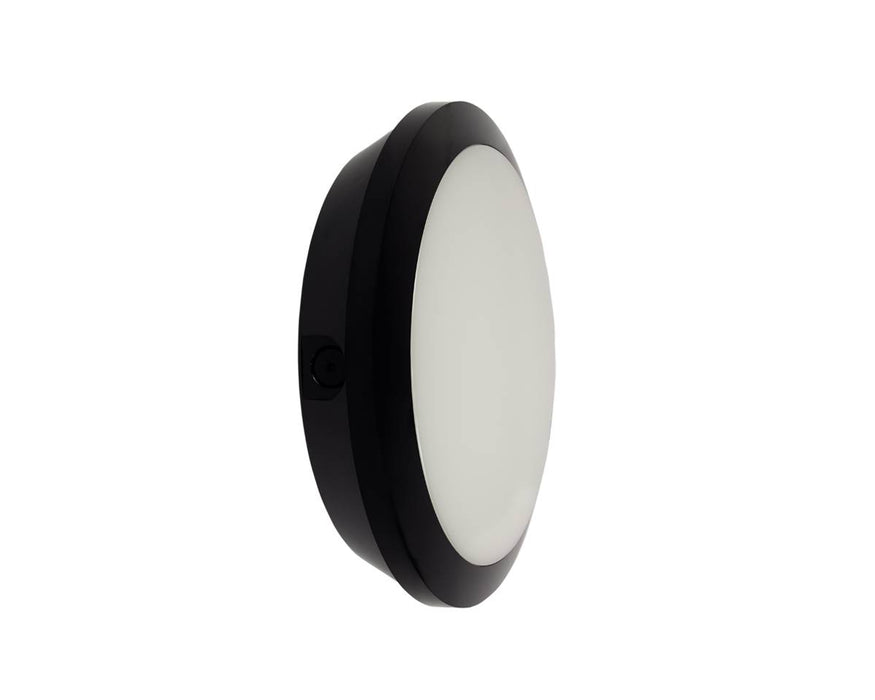 Collingwood WL95B2NCS WL95 Versa Black 250mm 5-8W IP65 750-1200lm CCT Round LED Bulkhead