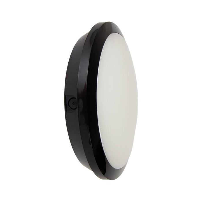 Collingwood WL95B3NMCS WL95 Versa Black 300mm 10-20W IP65 1500-3200lm CCT Round LED Bulkhead, On-Off Microwave Sensor - westbasedirect.com