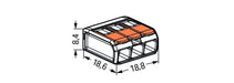 Wago 221-413 4mm² 3-Way Compact Splicing Connector - Transparent - westbasedirect.com