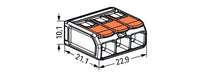 Wago 221-613 6mm² 3-Way Compact Splicing Connector - Transparent - westbasedirect.com