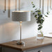 Endon 100646 Highclere 1lt Table Brushed chrome plate & natural linen 7W LED E14 (Required) - westbasedirect.com