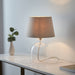 Endon 100910 Lyra 1lt Table Clear textured glass & matt black 7W LED E14 (Required) - westbasedirect.com
