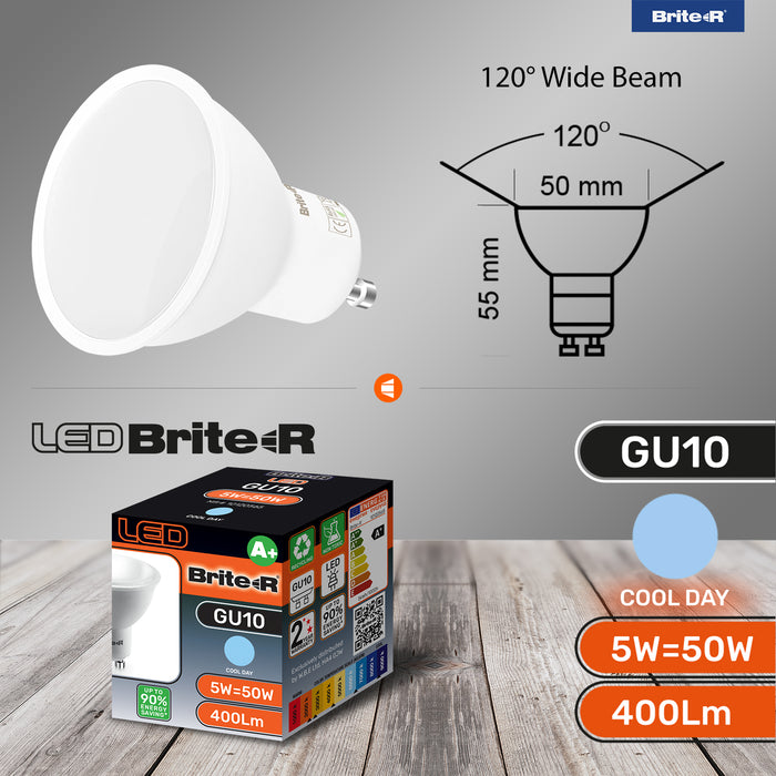 Brite-R 5W GU10 LED Bulb Cool White 6500K - westbasedirect.com