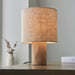 Endon 101680 Durban 1lt Table Natural eucalyptus wood & natural linen 10W LED E27 (Required) - westbasedirect.com