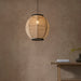 Endon 101688 Zaire 1lt Pendant Natural linen, dark plywood & matt black 10W LED E27 (Required) - westbasedirect.com