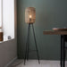 Endon 101774 Mathias 1lt Floor Natural bamboo, plywood & matt black paint 10W LED E27 (Required) - westbasedirect.com
