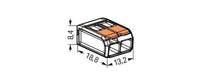 Wago 221-412 4mm² 2-Way Compact Splicing Connector - Transparent (100 Full Box) - westbasedirect.com