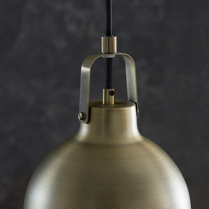 Endon 102545 Lazenby 1lt Pendant Antique brass plate 10W LED E27 (Required) - westbasedirect.com