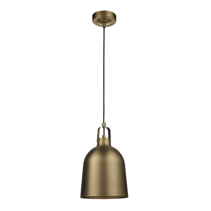 Endon 102545 Lazenby 1lt Pendant Antique brass plate 10W LED E27 (Required) - westbasedirect.com