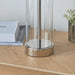 Endon 102674 Lessina 1lt Table Bright nickel plate, clear glass & vintage white fabric 10W LED E27 (Required) - westbasedirect.com
