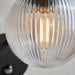 Endon 103829 Eldon 1lt Wall Textured black & clear ribbed glass 10W LED E27 (Required) - westbasedirect.com
