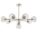 Endon 104051 Allegra 8lt Pendant Bright nickel plate & clear spiral glass 8 x 7W LED E14 (Required) - westbasedirect.com