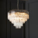 Endon 104090 Toulouse 12lt Pendant Bright nickel plate & clear ribbed glass 12 x 3W LED G9 (Required) - westbasedirect.com