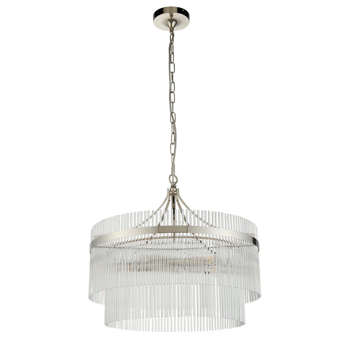 Endon 104112 Marietta 5lt Pendant Bright nickel plate & clear glass 5 x 7W LED E14 (Required) - westbasedirect.com