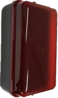 Knightsbridge AMLEDR 230V IP54 5W LED Security Amenity Bulkhead Black Base with Red Diffuser