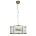 Endon 106282 Ridgeton 3lt Pendant Antique brass plate & clear ribbed glass 3 x 6W LED E14 (Required) - westbasedirect.com