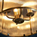 Endon 106711 Lambeth Ribbed 4lt Pendant Antique brass plate & clear ribbed glass 4 x 6W LED E14 (Required) - westbasedirect.com