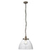 Endon 106896 Hansen Grand 1lt Pendant Brushed silver paint & clear glass 10W LED E27 (Required) - westbasedirect.com