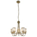 Endon 107802 Berenice 5lt Pendant Antique brass plate & clear glass 5 x 6W LED E14 (Required) - westbasedirect.com