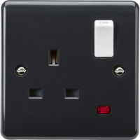 Knightsbridge PM7000N Part M 13A 1G DP Switched Socket with White Rocker + Neon