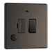 BG FBN53 Flatplate Screwless Switched Spur + Neon + Cable Outlet - Black Nickel - westbasedirect.com