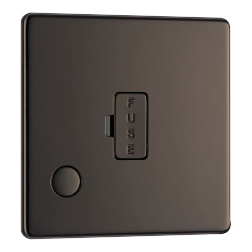 FBN55 Flatplate Screwless Unswitched Spur + Cable Outlet Nickel