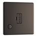 BG FBN55 Flatplate Screwless Unswitched Spur + Cable Outlet - Black Nickel - westbasedirect.com